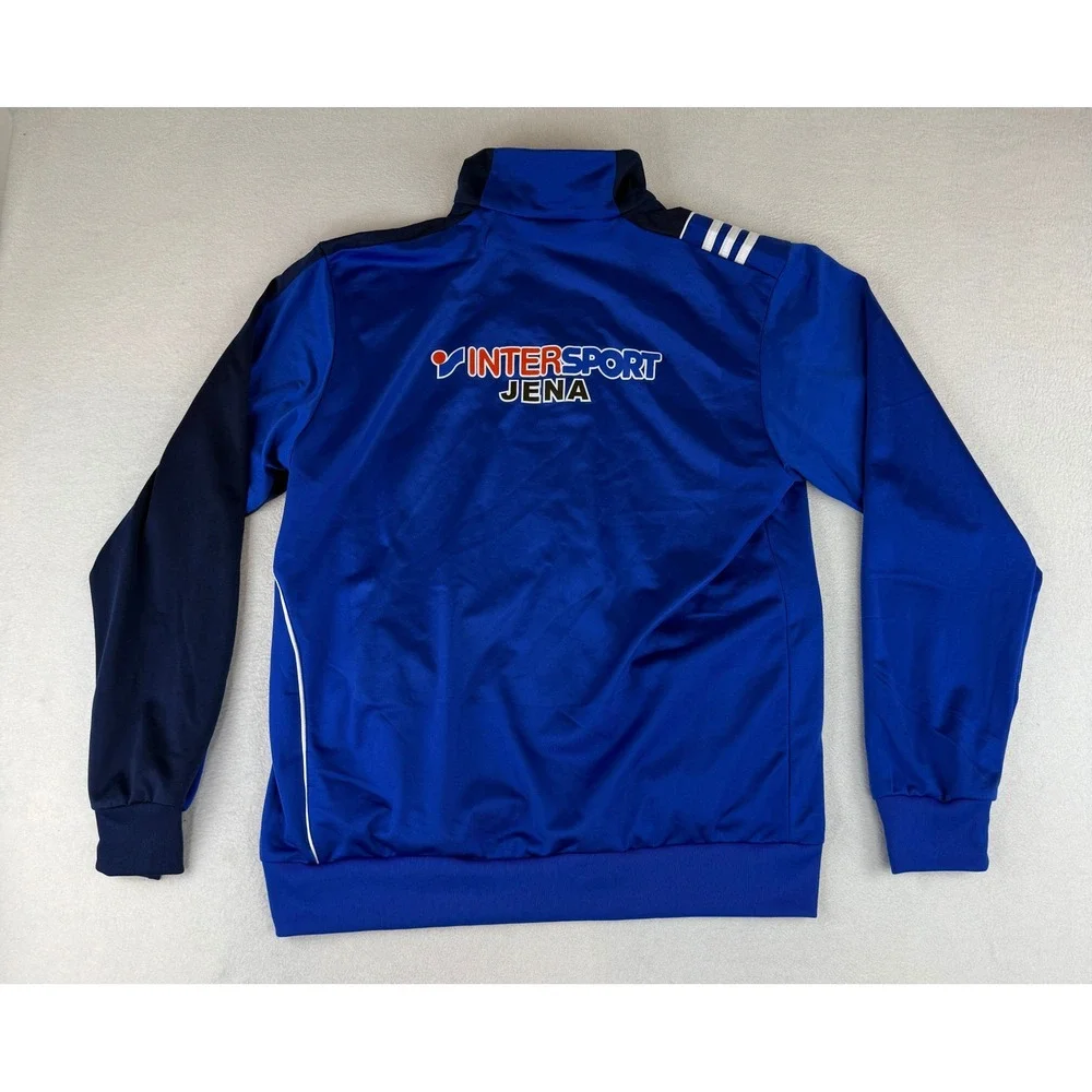 Adidas Track Jacket Mens‎ XL Blue Soccer Fussball Ferienschule Full Zip V38048